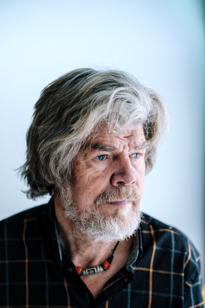 Reinhold Messner für ein Bergwelten-Interview, Sulden, Jänner 2021. Foto: Simon Schöpf