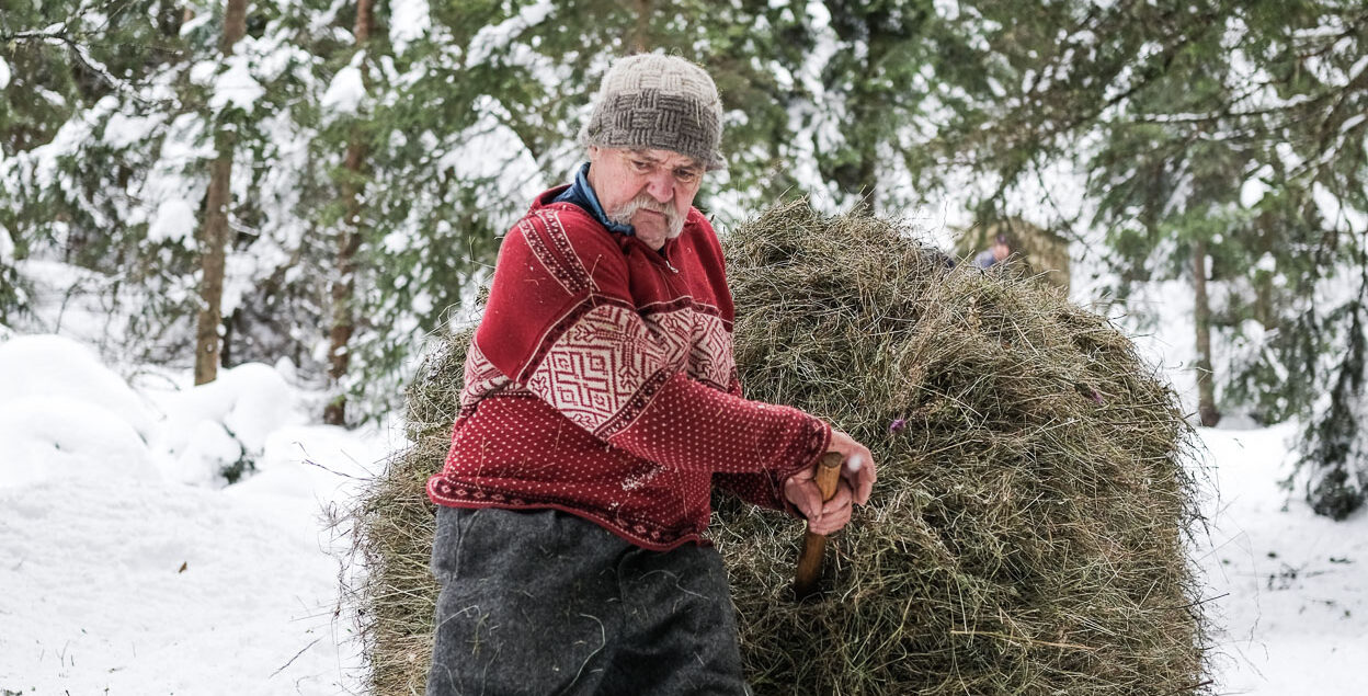 Heuziehen im Valsertal, Tirol. Foto: Simon Schöpf